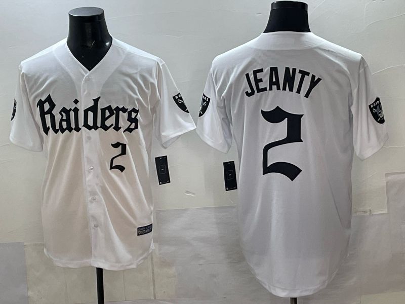 Men 2025 Oakland Raiders #2 Jeanty white 6th generation Joint Name Nike Limited NFL Jersey style 05